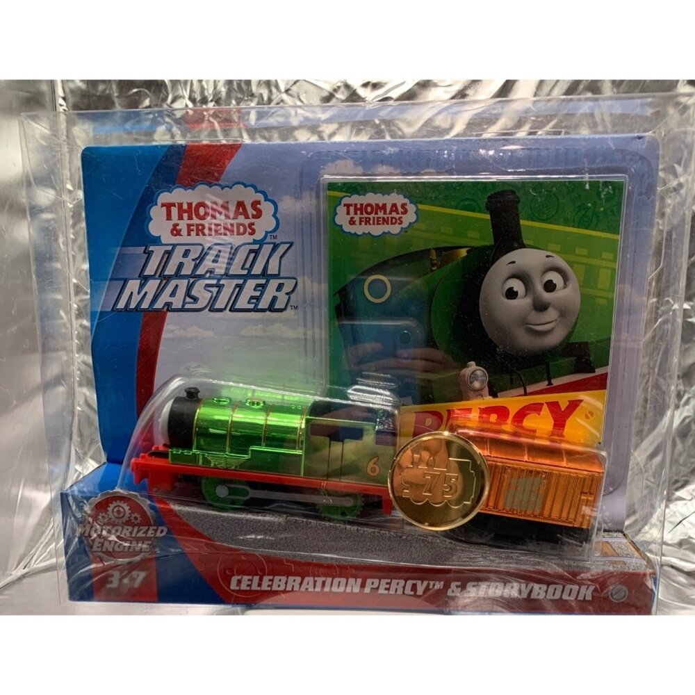 Thomas & Friends Trackmaster Celebration Percy Engine & Storybook Set